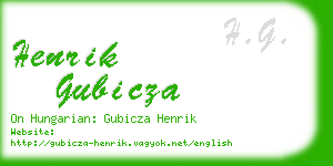 henrik gubicza business card